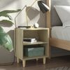 vidaXL Bed Cabinet with Solid Wood Legs Sonoma Oak 40x30x50 cm