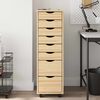 vidaXL Rolling Cabinet with Drawers MOSS Clear Varnish Solid Pine wood