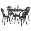 vidaXL Garden Dining Set 5 pcs Black 90 x 90 x 75 cm Cast Aluminium