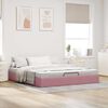 vidaXL Ottoman Bed Frame No Mattress Pink 200x200 cm Velvet