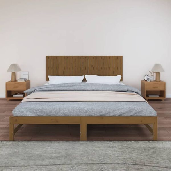 vidaXL Wall Headboard Honey Brown 185x3x60 cm Solid Wood Pine