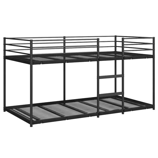 vidaXL Bunk Bed without Mattress Black 90x200 cm Steel