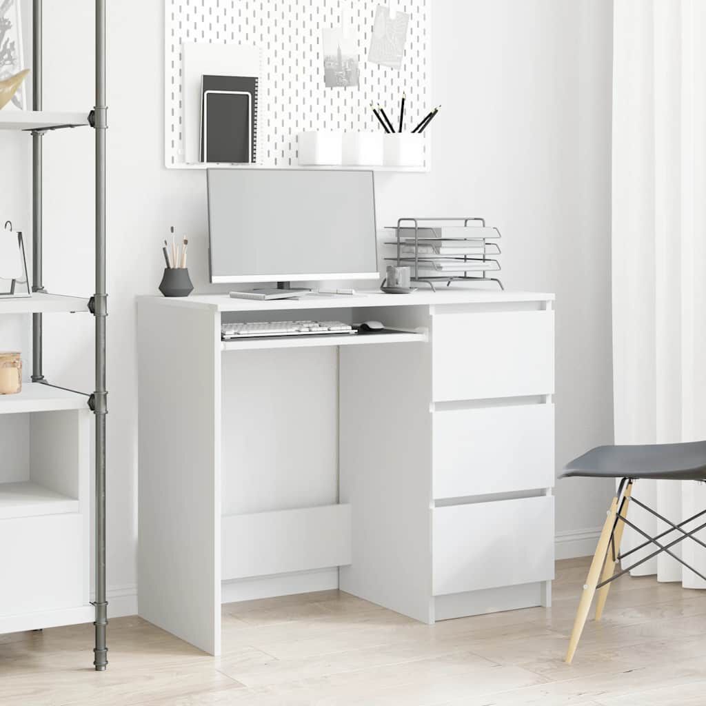 vidaXL Desk White 90x45x76 cm Engineered Wood | vidaXL.co.uk