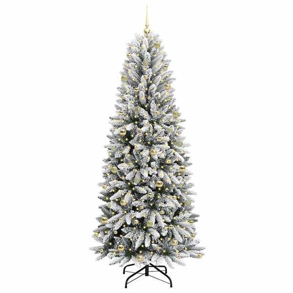 vidaXL Artificial Christmas Tree with 300 LEDs with Stand White 240 cm