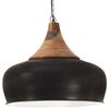 vidaXL Industrial Hanging Lamp Black Iron & Solid Wood 45 cm E27