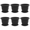 vidaXL Plant Pots 6 pcs Black &Oslash; 22 x 18 cm Plastic