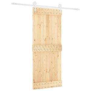 vidaXL Sliding Door with Hardware Set 85x210 cm Solid Wood Pine