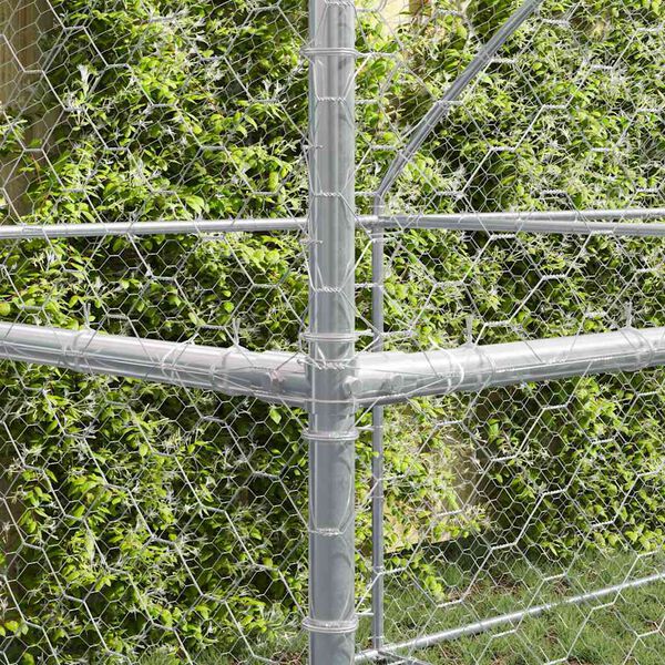 vidaXL Dog Kennel 3 pcs Silver 6 x 2 x 2 m Galvanised steel