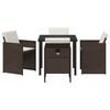 vidaXL Garden Dining Set 5 pcs Brown Poly Rattan