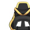 vidaXL Massage Gaming Chair with Footrest Black&Gold Faux Leather