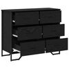 vidaXL Chest of Drawers 2 pcs Black Oak 91 x 35.5 x 74.5 cm