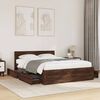 vidaXL Bed Frame with Headboard without Mattress Brown Oak 140x190 cm