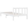 vidaXL Bed Frame without Mattress White Solid Wood Small Single