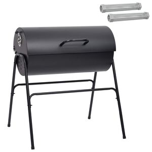 vidaXL Barrel Grill with 2 Cooking Grids 3 pcs 80 x 73 x 90 cm Metal