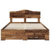 vidaXL Bed Frame with Headboard Old Wood 140 x 190 cm Engineered Wood