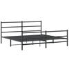 vidaXL Metal Bed Frame without Mattress with Footboard&nbsp;Black 180x200cm