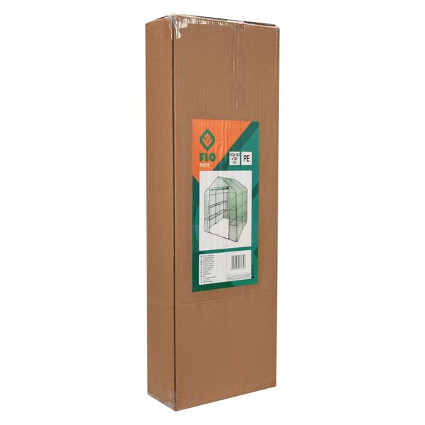 FLO Greenhouse with 8 Shelves 143x143x195 cm Green and Black