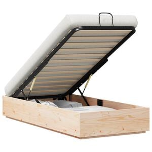 vidaXL Ottoman Bed Frame with Storage Natural 75 x 190 cm