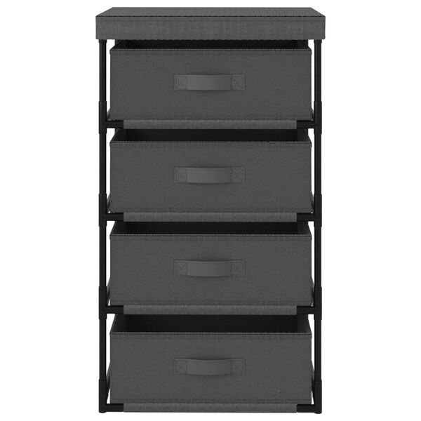 vidaXL Storage Rack with 4 Fabric Baskets Steel Grey