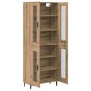 vidaXL Highboard 2 pcs Artisan Oak Engineered Wood and Glass