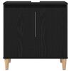 vidaXL Bathroom Furniture Set Wall-mounted with Door 3 pcs Black Oak