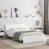 vidaXL Bed Frame with Headboard and LED White 140x200 cm