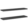 vidaXL Wall Shelves 2 pcs 100x23.5 cm Black Stainless Steel
