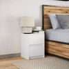 vidaXL Bedside Cabinet with LED Lights White Engineered Wood