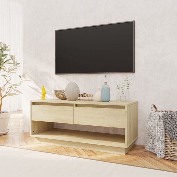 vidaXL TV Cabinet Sonoma Oak 102x41x44 cm Engineered Wood