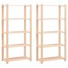 vidaXL 5-Tier Storage Racks 2 pcs 80x38x170 cm Solid Pinewood 250 kg