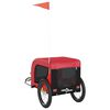 vidaXL Pet Bike Trailer Red and Black Oxford Fabric and Iron