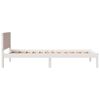 vidaXL Bed Frame White 75 x 190 cm Solid Pine wood