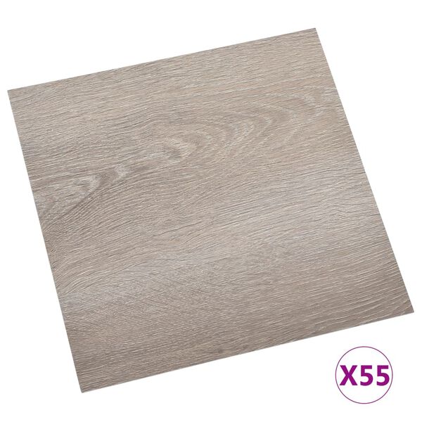 vidaXL Self-adhesive Flooring Planks 55 pcs PVC 5.11 m² Taupe