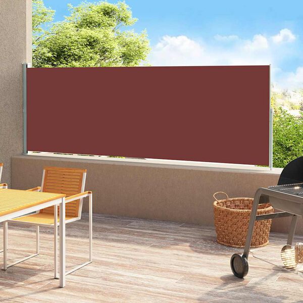 vidaXL Patio Retractable Side Awning 180x500 cm Brown