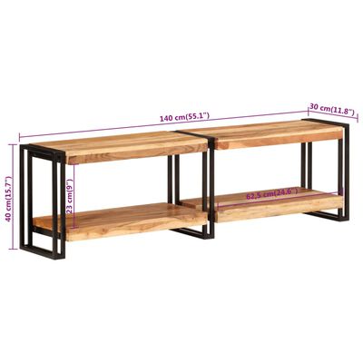 vidaXL TV Cabinet 140x30x40 cm Solid Wood Acacia