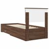 vidaXL Bed Frame Brown Oak and Silver 75 x 190 cm Engineered Wood