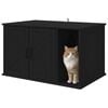 vidaXL Cat House Black 85 x 55 x 50 cm Engineered Wood