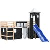 vidaXL Kids' Loft Bed with Tower without Mattress White&Black 80x200cm