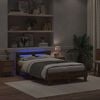 vidaXL Bed Frame with LED Artisan Oak 135 x 190 cm Engineered Wood