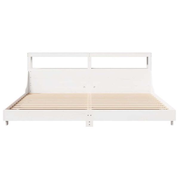 vidaXL Bed Frame without Mattress White 180x200 cm Super King Solid Wood Pine