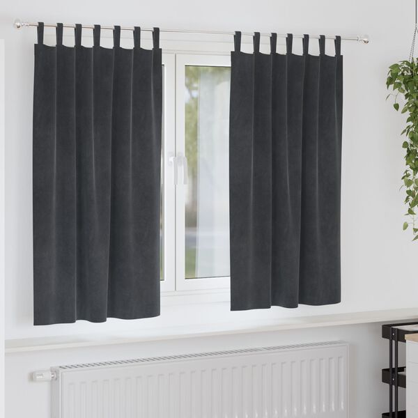 vidaXL Blackout Curtains 2 pcs Light Grey 140 x 175 cm Velvet
