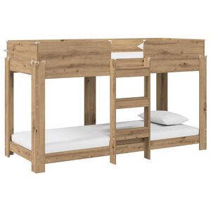 vidaXL Bunk Bed for Kids Artisan Oak 75 x 190 cm Engineered Wood