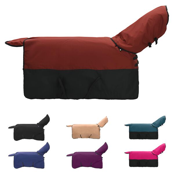 vidaXL Horse Blanket Bordeaux and Black 85 cm Polyester