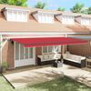 vidaXL Retractable Awning Manual Red 600 x 350 cm Fabric