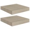 vidaXL Floating Wall Shelves 2 pcs Oak 23x23.5x3.8 cm MDF