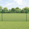 vidaXL Fence with Post Green 1.2 x 50 m Steel and PVC