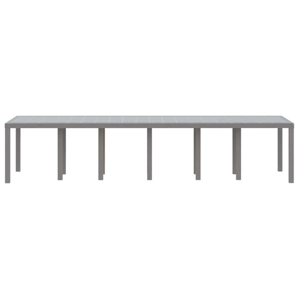 vidaXL Garden Table Light Grey 350 x 100 x 74 cm Poly Rattan