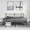 vidaXL Metal Bed Frame without Mattress with Footboard Black 193x203cm