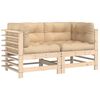 vidaXL Corner Sofas with Cushions 2 pcs Solid Wood Pine