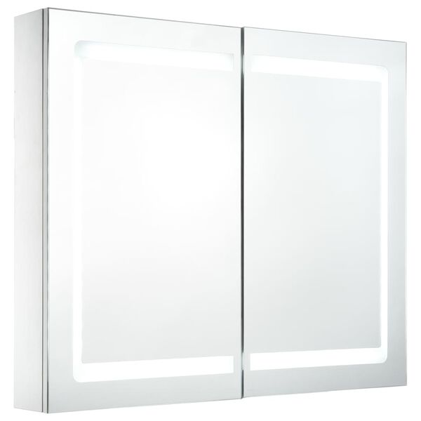 vidaXL LED Bathroom Mirror Cabinet 80x12.2x68 cm